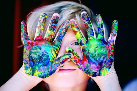 Child With Paint on Hands